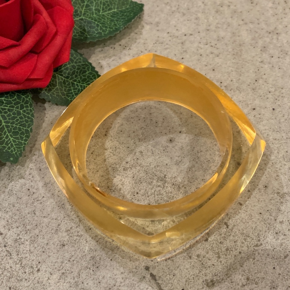 Translucent & Gold Bangle Bracelet - Picture 2 of 5